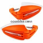 AOWBIKES Motorcycle Handguards with LED Light, Folding Type ( ORANGE)