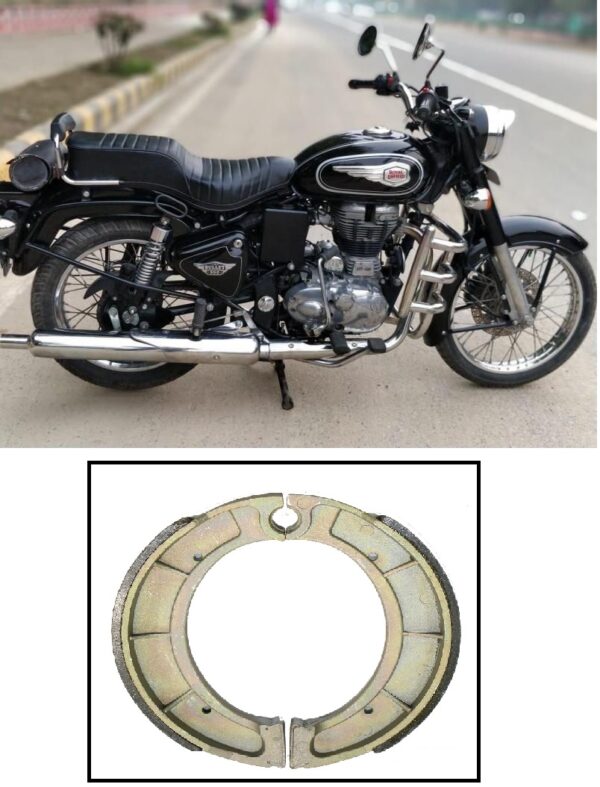 AOWBIKES Brake Shoes Set for Royal Enfield Classic 350cc