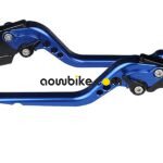 AOWBIKES Royal Enfield Long 6 Position Adjustable Brake Clutch Levers (BLUE)