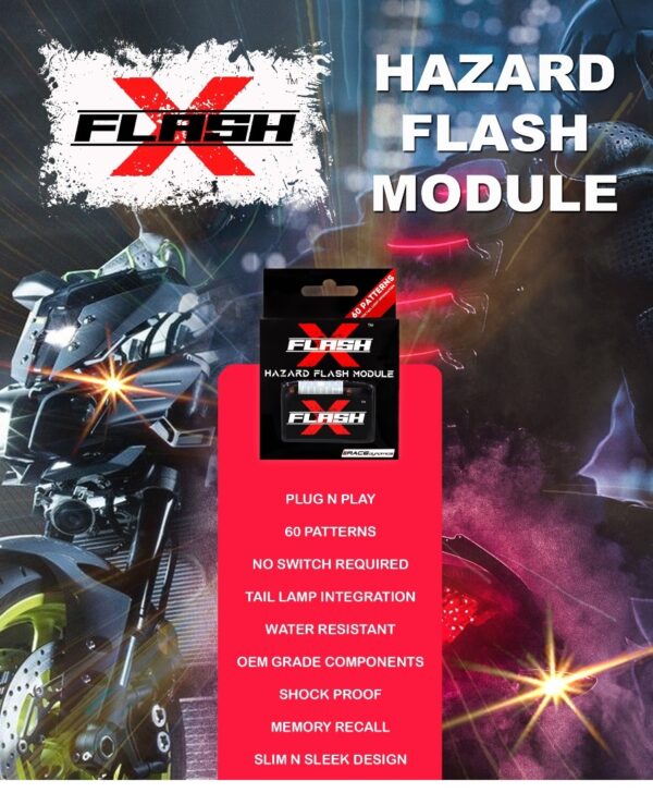 AOWBIKES Flash X Hazard Flasher (60 Pattern) for Bajaj Pulsar Ns200 (up to 2020 models) - Image 3