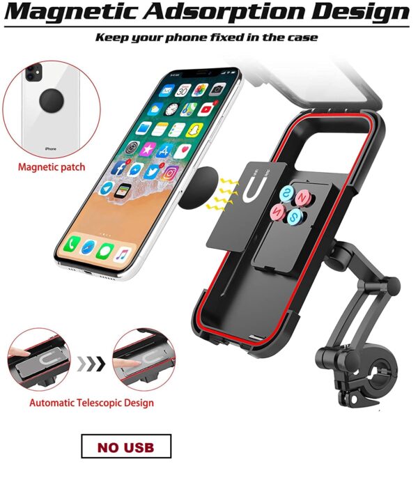 360 Rotation Motorcycle Phone Case Mount with Sensitive Touch Screen Fit - Image 2