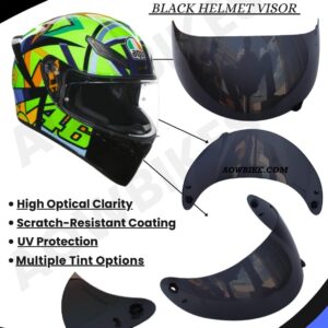 AGV K3/K4 Helmet Visor Glass -Black