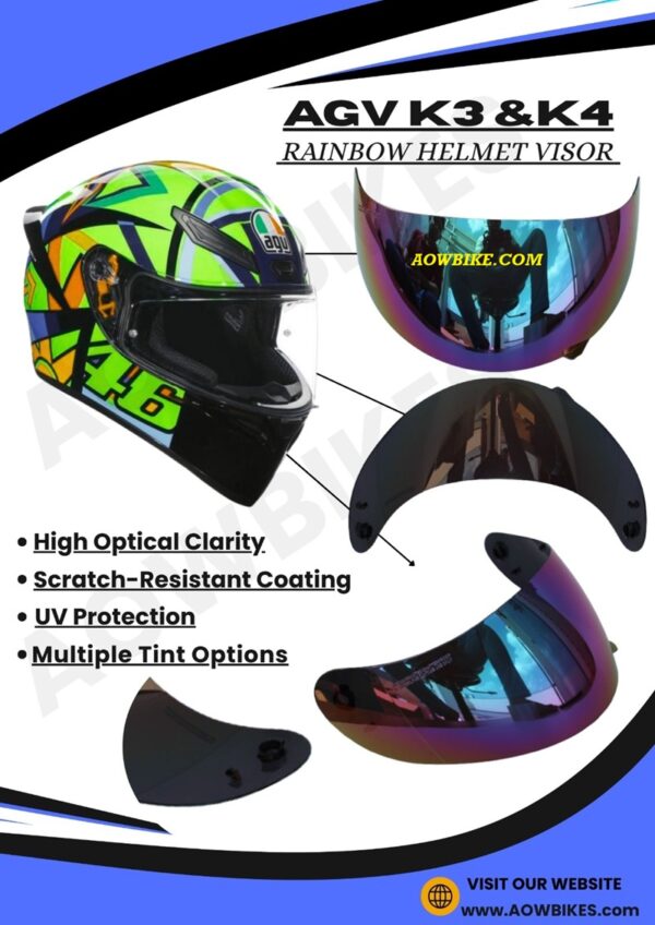 AGV K3/K4 Helmet Visor Glass - Rainbow