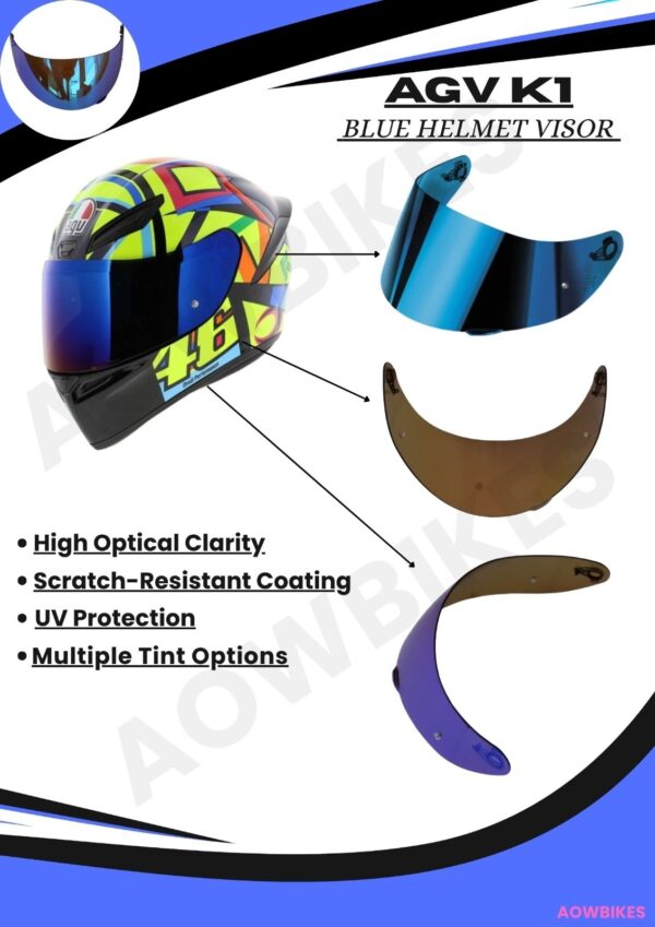 AGV K1 VISOR - BLUE - Image 3