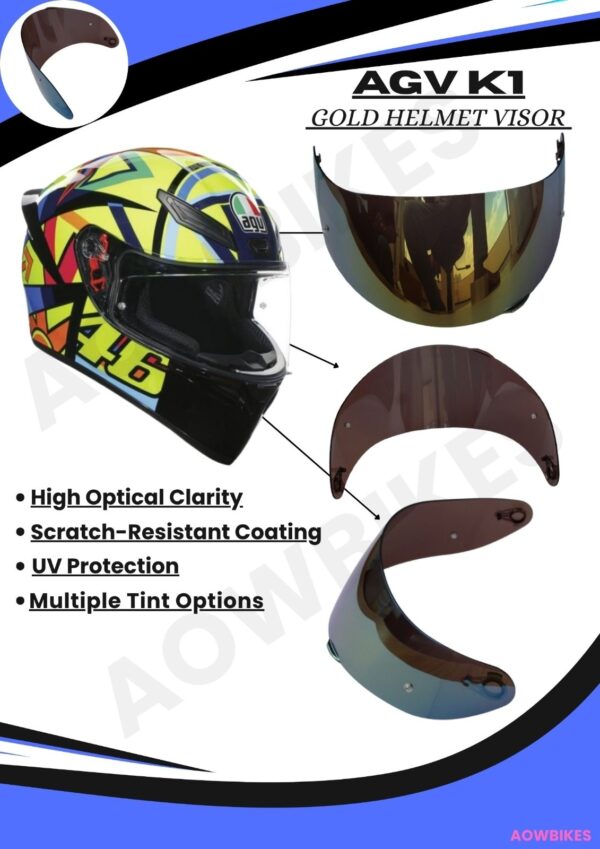 AGV K1 VISOR - GOLD - Image 3