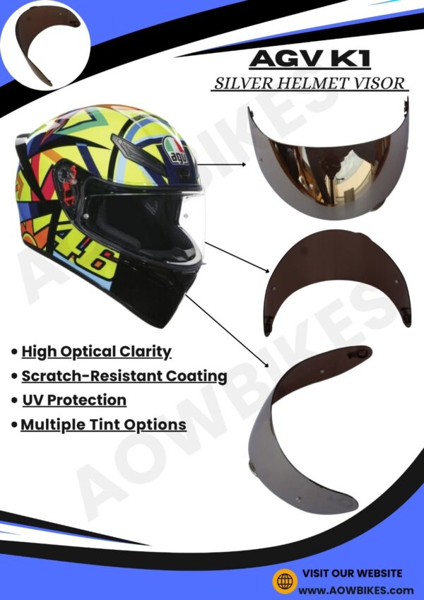 AGV K1 VISOR - SILVER - Image 3