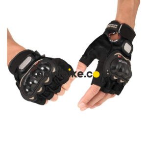 Probiker Half Riding Gloves – Universal Size Half Finger Motorcycle Gloves (Black)