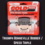 Goldfren Ceramic Carbon Sintered Rear Disc Brake Pad (AD-023) for Triumph Bonneville Bobber 2019 to 2022 / Triumph Speed Triple 2019 to 2021