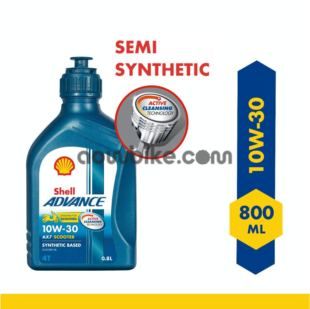 Shell Advance AX7 Scooter 4T 10W-30 Semi Synthetic Engine Oil 800ML