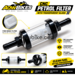 CNC Petrol Filter with Transparent Glass for Bikes & Scooters | Fine Mesh Fuel Filter