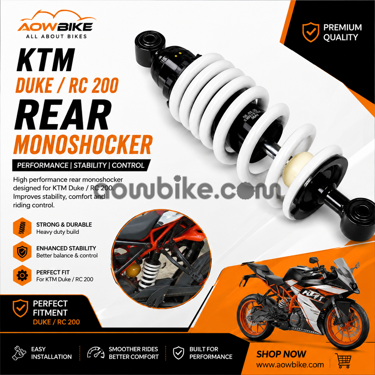 KTM Duke 200 / RC 200 Rear Monoshocker | Rear Shock Absorber - Image 11
